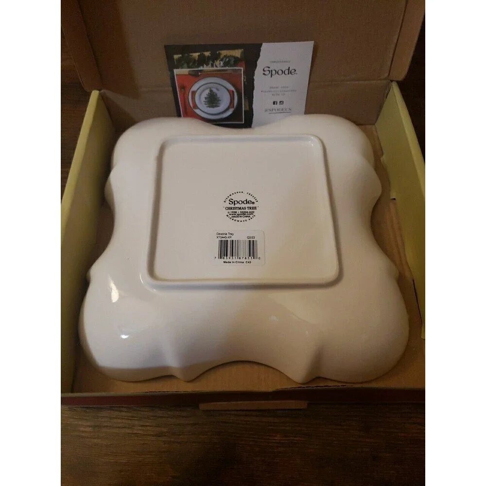 Spode Christmas Tree Devonia Tray Candy Dish Plate Holiday 8